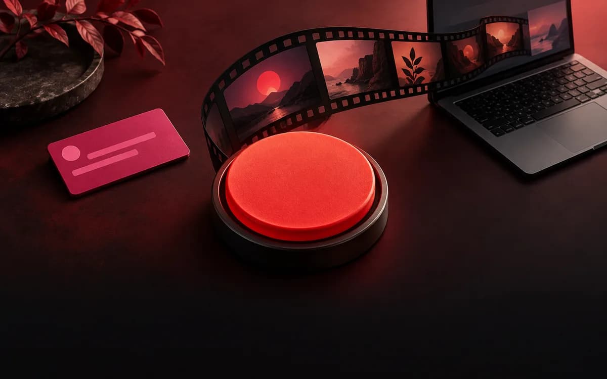 Illustration of a recording button and film strip separating a private message from a captured frame.