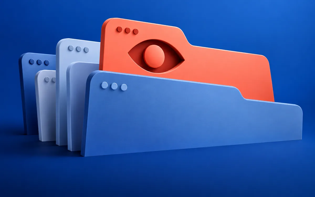 Illustration of a private browser tab peeking out from behind the tab being presented.