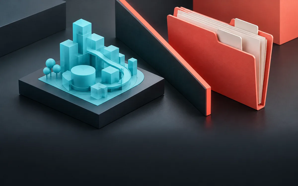 Illustration of a customer demo separated from internal sales folders.